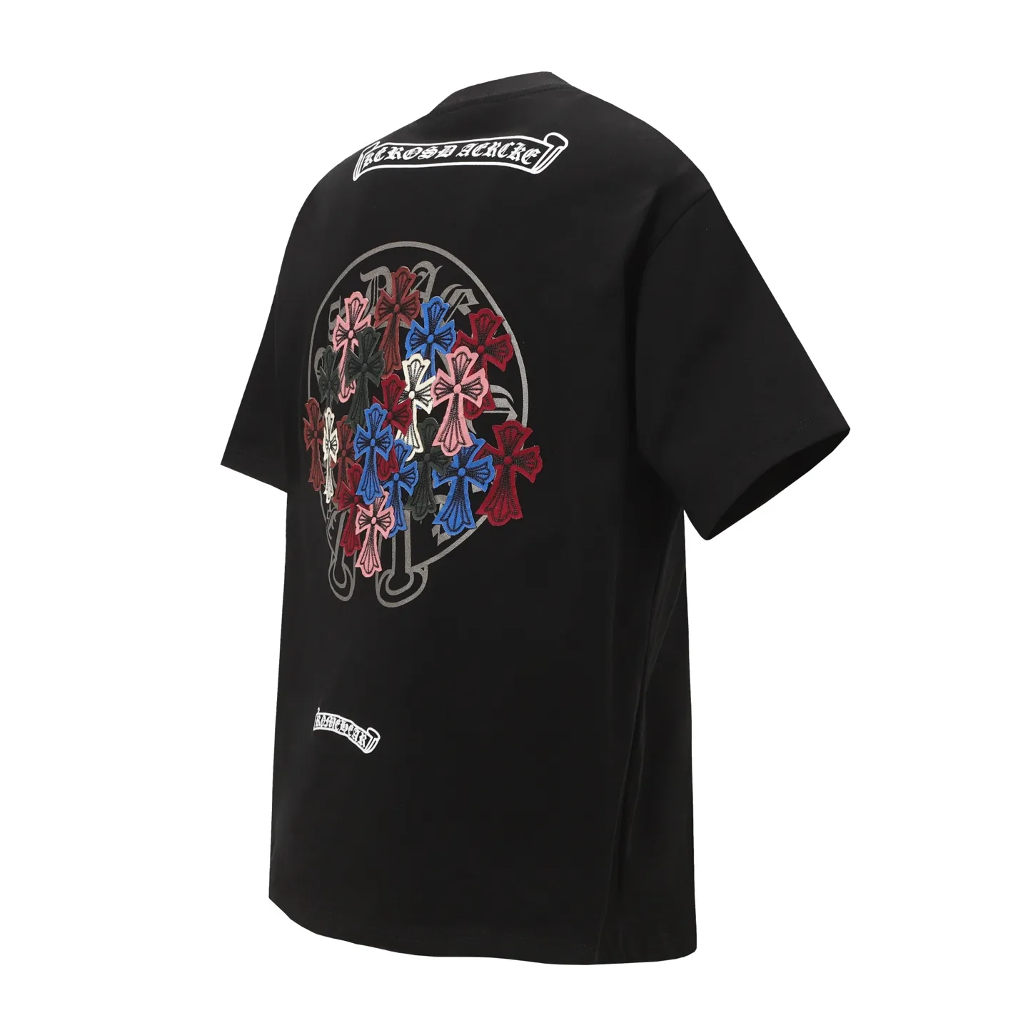 P190 Chrome Hearts CH Chrome Hearts Colorful Cross Embroidery Short Sleeve T-shirt Use imported Tajima machine embroidery, correct configuration, black 2025 Chrome Hearts transparent packaging bag, 280g custom-dyed double yarn cotton, large version, loose and stylish, different from low version, slim and long version, upper body and hip stretch, 100% commitment: top quality, not fast food, the highest version on the market, top quality - different from the ordinary versions in the market, if you care about quality You must also respect the price. Absolutely zero after-sales service. The return rate so far is 0. It’s hard not to love the style. - 280g custom-dyed double yarn fabric. - Correct high-density main mark, washed tag, hand-sewn.